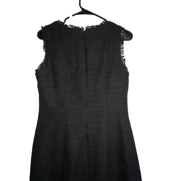 Karl Lagerfeld Paris Black shift tweed sleeveless dress size 6 *Missing Buttons* - Picture 7 of 12